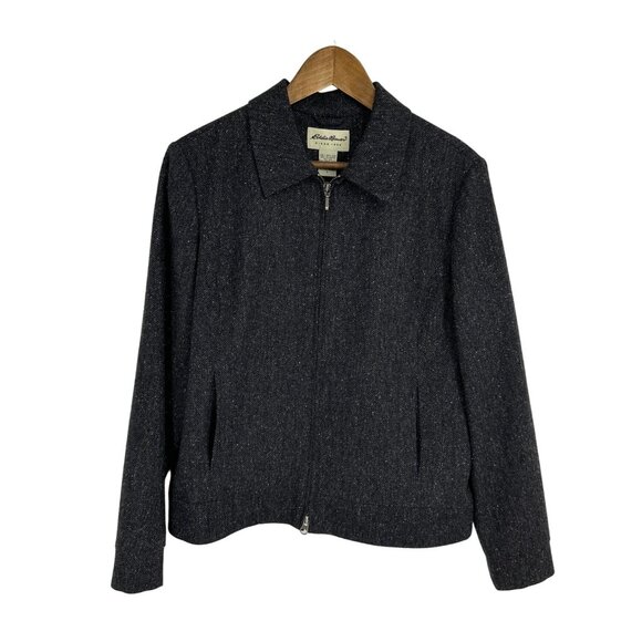 Eddie Bauer Womens Wool Blend Zip Jacket Size L - Picture 1 of 10